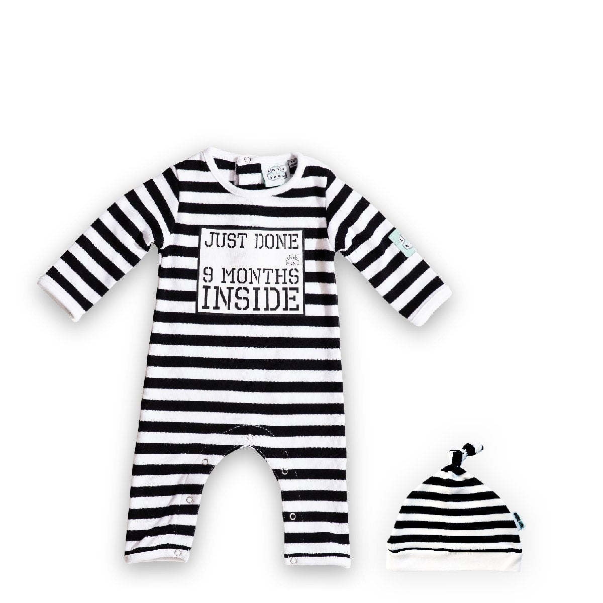 Black and white shop striped baby romper