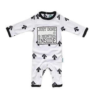 Just Done 9 Months Inside Arrows Baby Grow White and Black