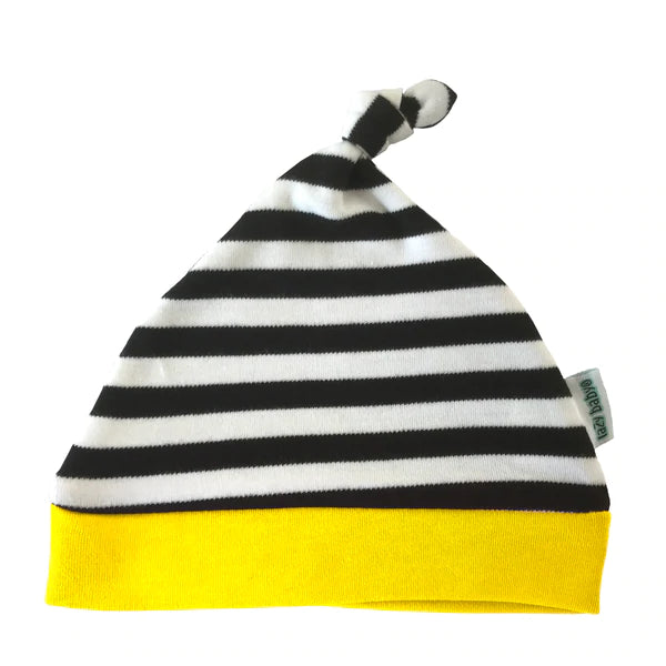 Lazy Baby Hat Black / White / Yellow